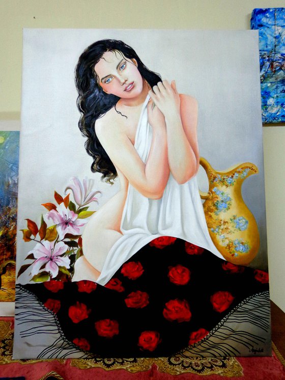 Alba chiara - woman - portrait - original painting