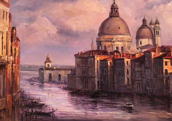 "Venice" large original oil painting 110x80