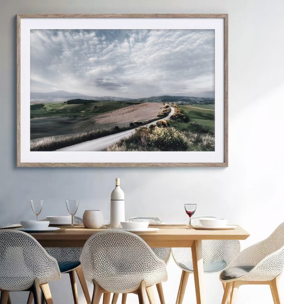 White road in Val d'Orcia
