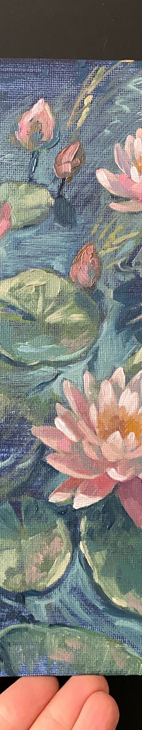 Waterlilies dark blue by Julia Logunova