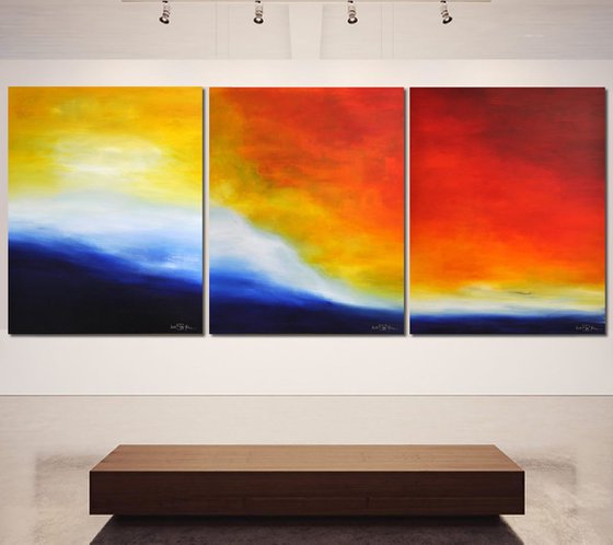 WAITING FOR YOU ON PRISTINE SHORES (triptych)