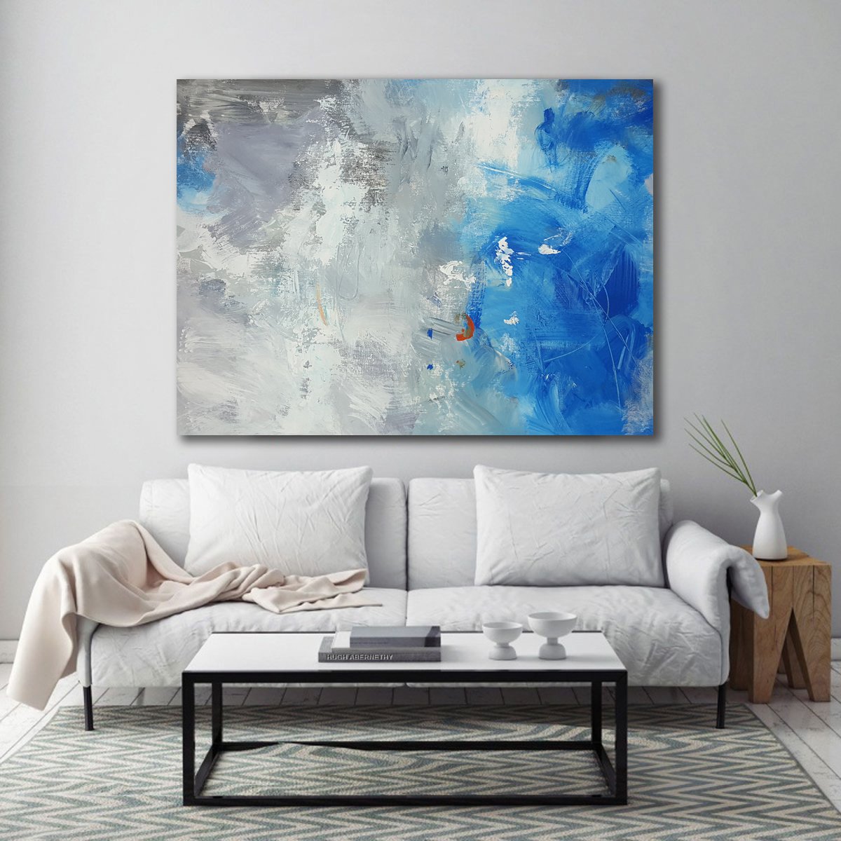 Abstract Oil Painting By Hugh Abernethy, 48 X 36, Kook, Original Artwork