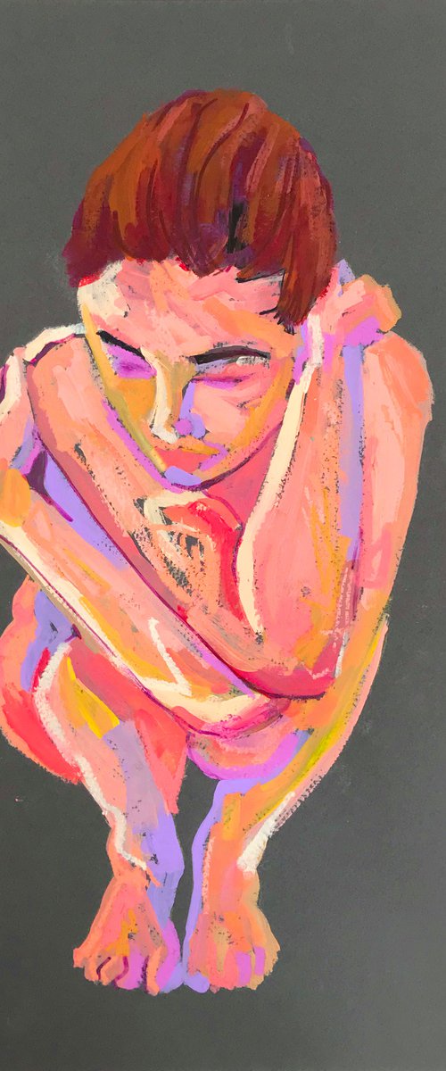 Female Nude Painting On Paper by Andrew Orton