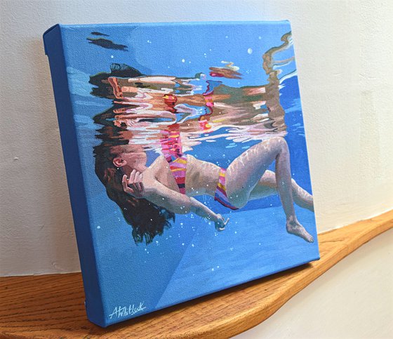 Underneath XXXVIII - Miniature swimming painting