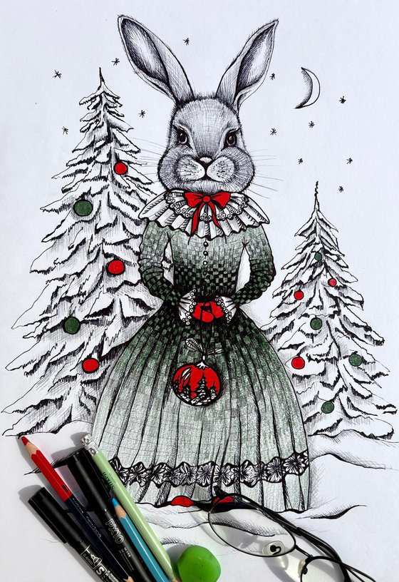 CHRISTMAS LADY BUNNY