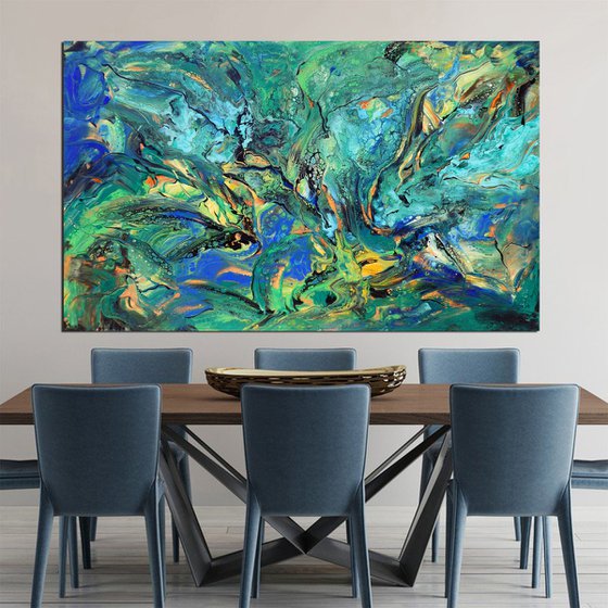 Tropical - extra large modern abstract painting art