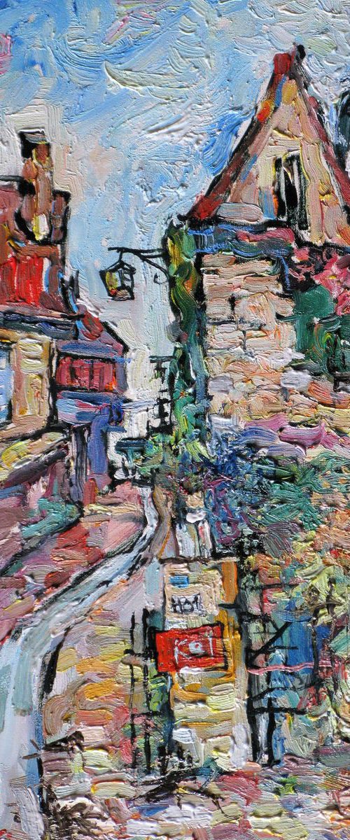 Street in Beynac. by Nikifor Swiristuhin