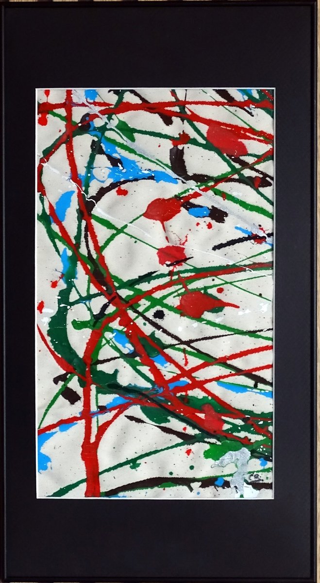 Abstract Acrylic Painting By Cb., 11 X 24, Hidden Emotions, Original Artwork
