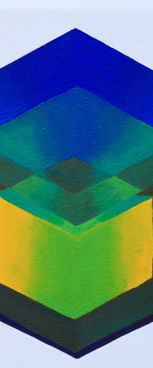 blue corner cube by Jessica Moritz