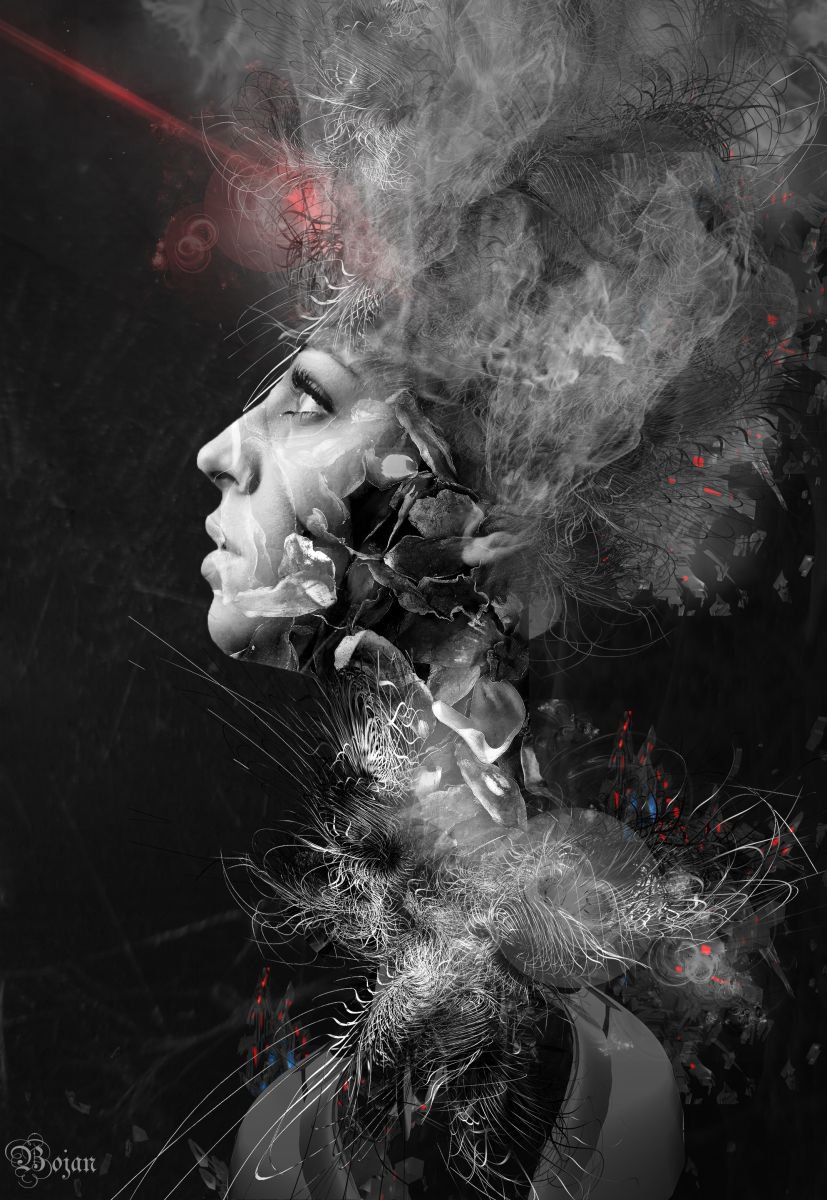 Illustrative Portrait Photograph By Bojan Jevtic, 30 X 43, Light Of My Day, Original Artwork
