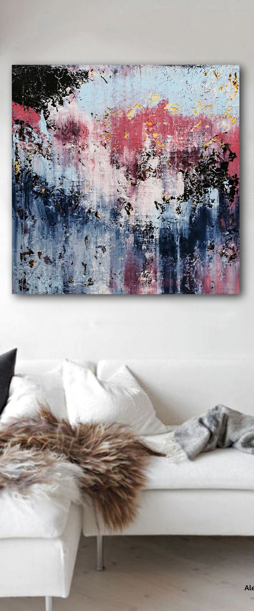 100x100cm. / abstract painting / Abstract 1248 by Alex Senchenko