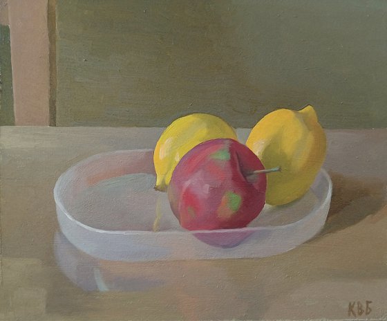 Still Life with Apple and Lemons