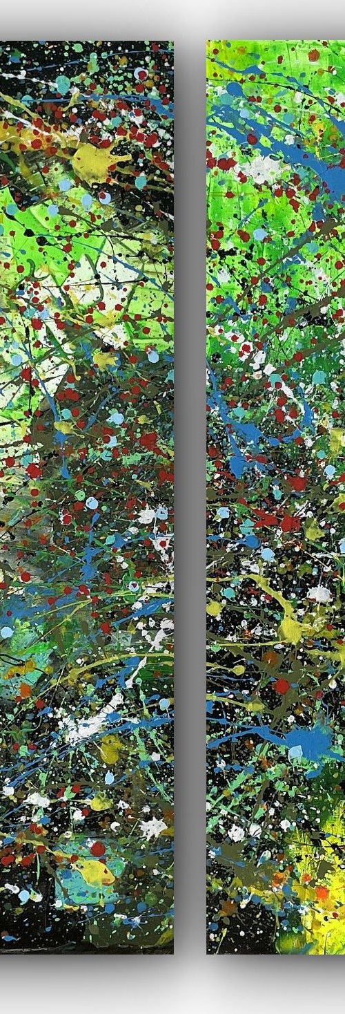 Diptych-Emerald Ethereal by Juan Jose Garay