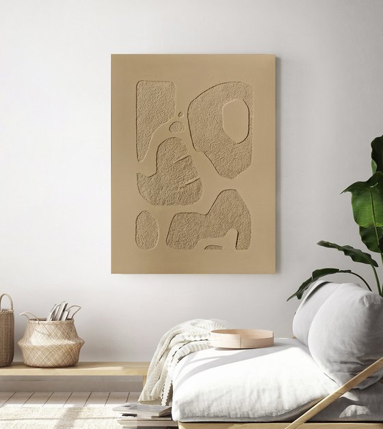 "Beige bay 6" Abstract acrylic textured art