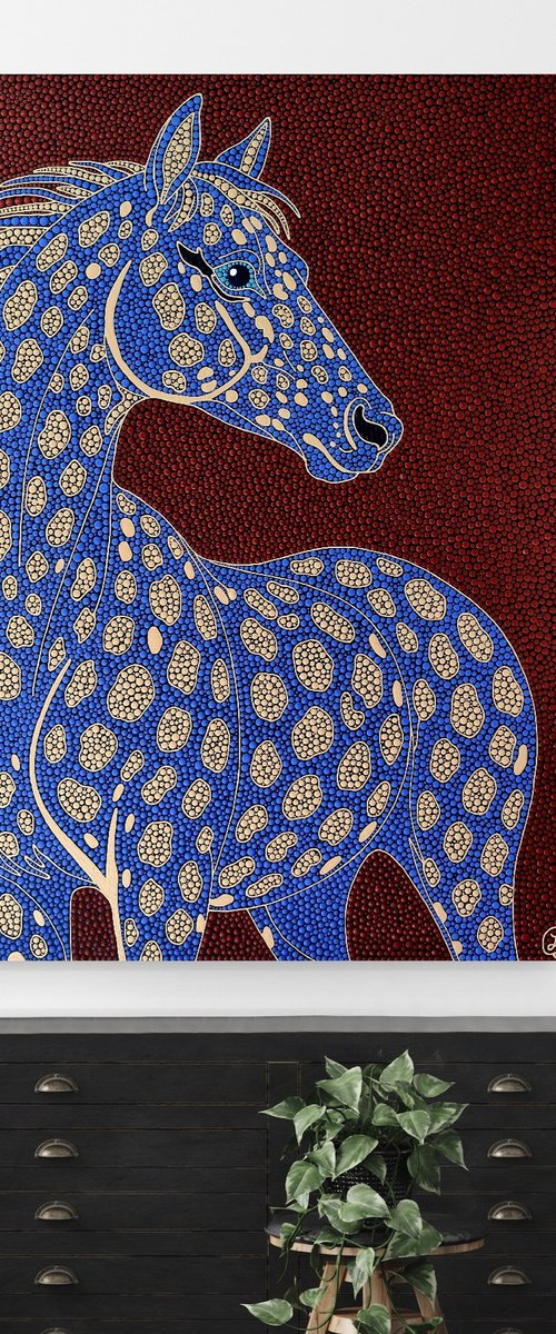 Cobalt Horse by Oxana Lazari