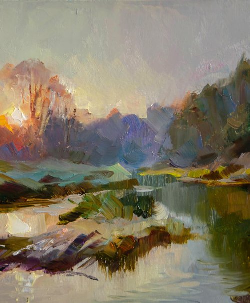 Morning over the river by Valentin
