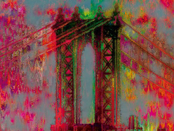 Psicodelia, Manhattan Bridge/XL large original artwork