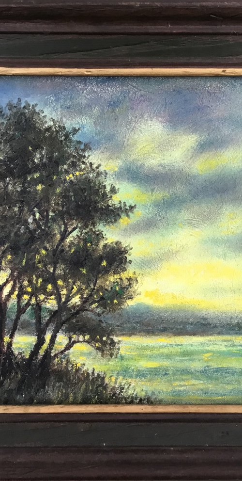 SHORE TREES # 2 - oil 8X10 by Kathleen McDermott