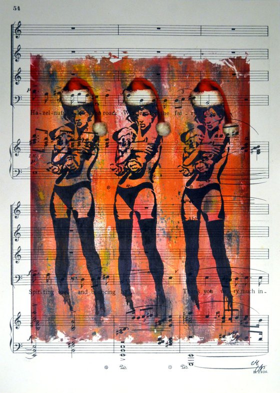 Christmas Girls  on the Vintage Music Sheet