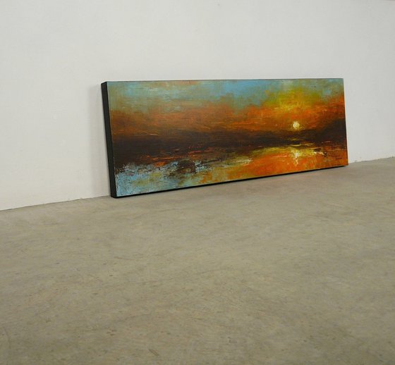 Loving Shore  (Panoramic Seascape, 120x40cm)