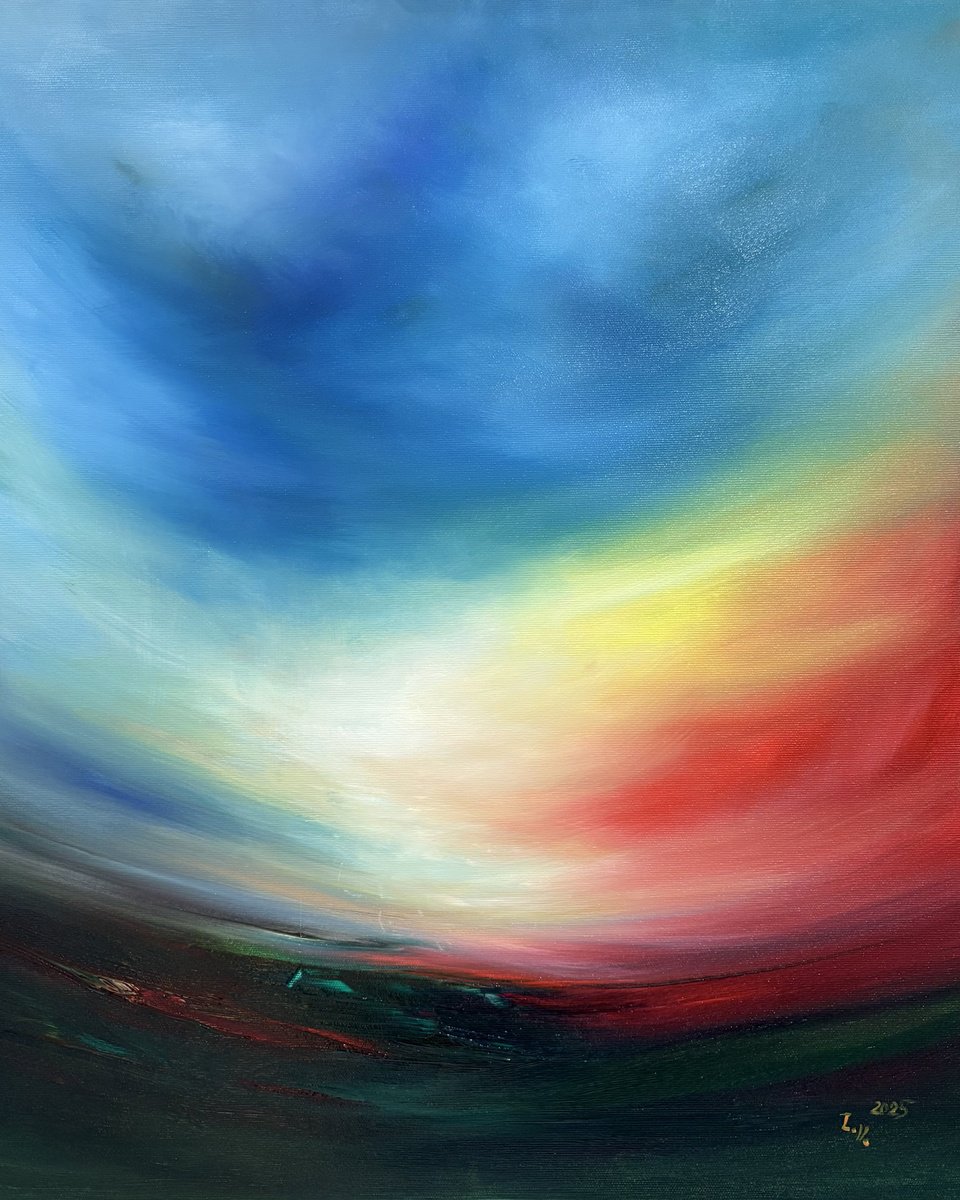 Impressionistic Landscape Acrylic Painting By Timea Valsami, 20 X 24", Seven Seasons, Original Artwork