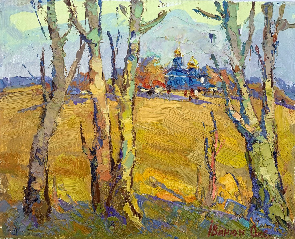 Impressionistic Landscape Oil Painting By Kalenyuk Alex, 10 X 8", Autumn Day, Original Artwork