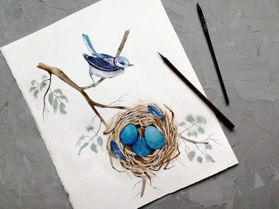 Bird with nest