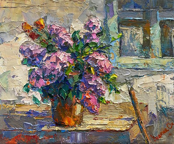 Lilac on the bench