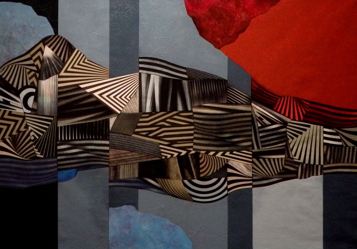 Abstract Acrylic Painting By Juan Pita, 65 X 46", Cybergraph (X1), Original Artwork