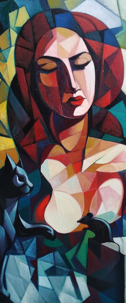 Game(60x80cm, oil painting, ready to hang) by Artrun Asatrian