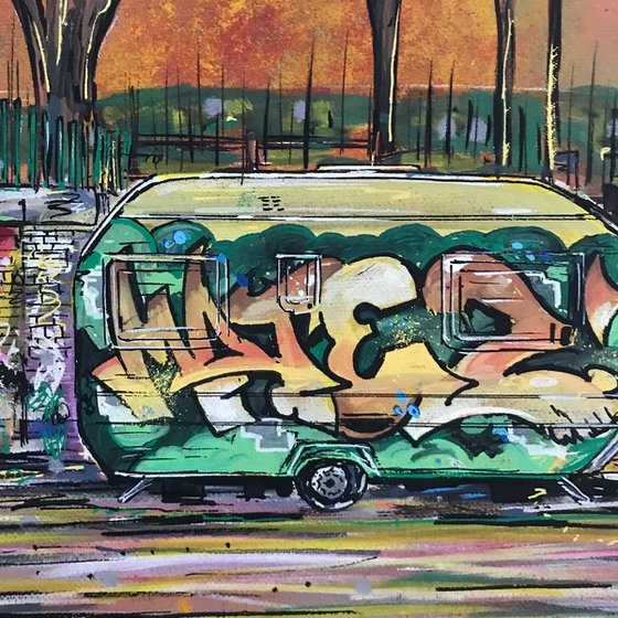 Graffitied Caravan 2