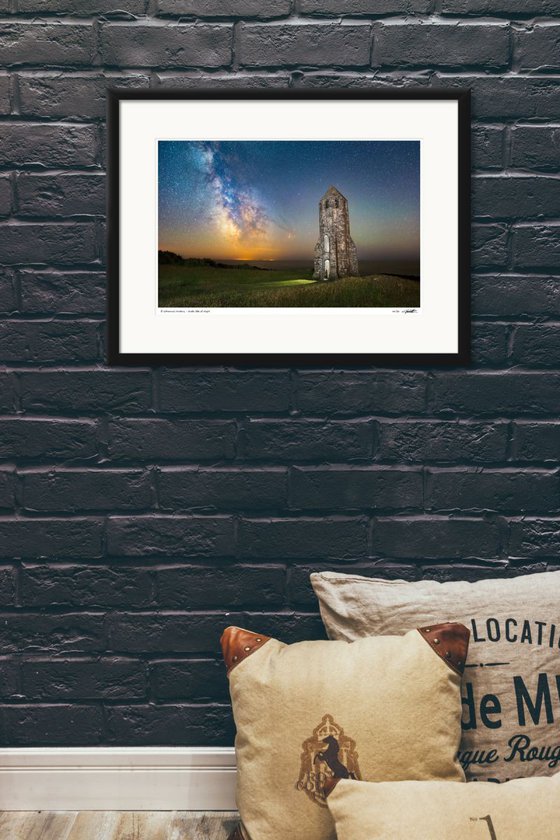 Medieval Lighthouse Next to The Milky Way Giclée Fine Art Print