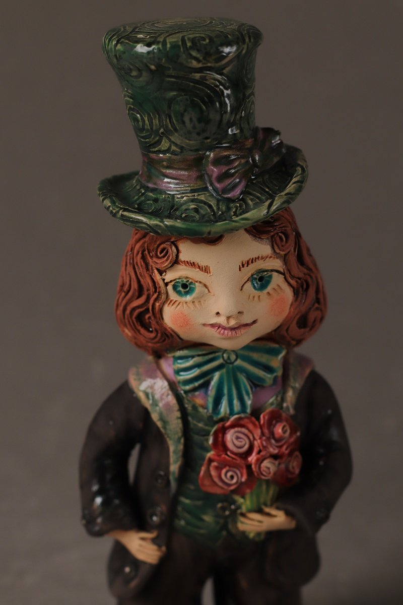 Little gentleman with flowers by Elya Yalonetski