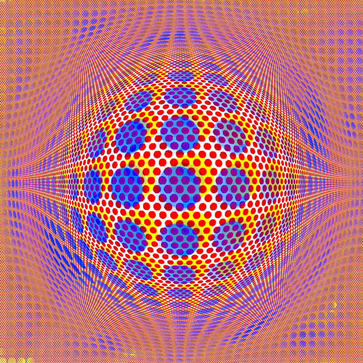 Abstract Giclee Print By Sumit Mehndiratta, 39 X 39", Pop Art Illusion, Original Artwork