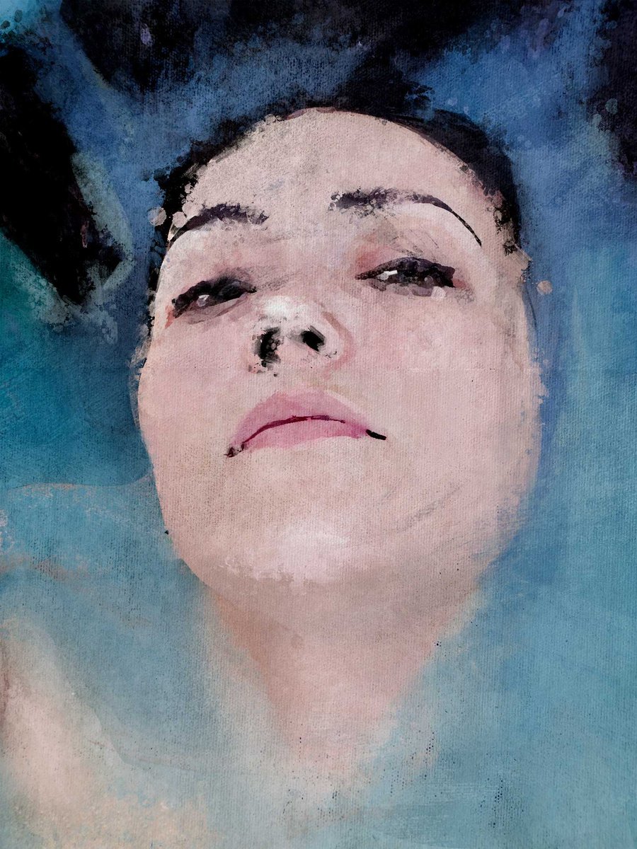 Impressionistic Portrait Acrylic Painting By Dario Moschetta, 24 X 31, Portrait 442.2021, Original Artwork