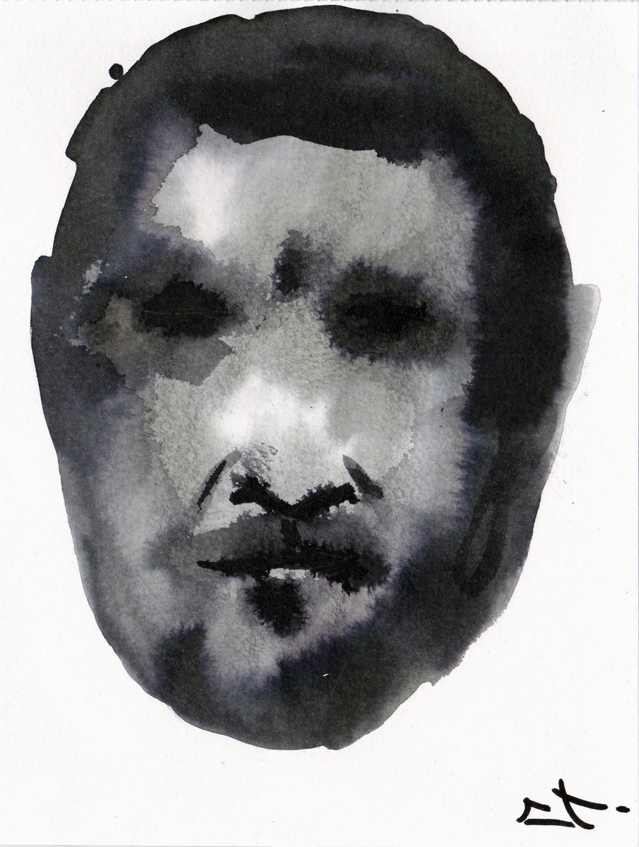 Expressive Portrait Ink Drawing By Lionel Le Jeune, 6 X 8", Zelensky, Original Artwork