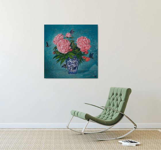 Peonies and Butterflies