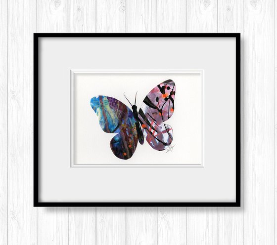 A Butterfly Story - 14 - Abstract Minimal Butterfly Painting Collage by Kathy Morton Stanion