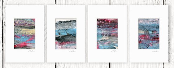 Abstract Dreams Collection 8 - 4 Small Matted paintings by Kathy Morton Stanion