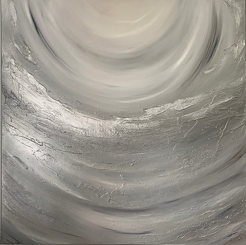 Silver Seas -  Textured Abstract by Sarah Berger