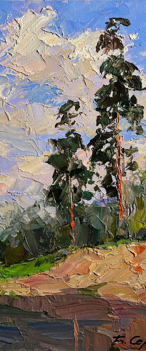 Sand Cliff by the River by Boris Serdyuk