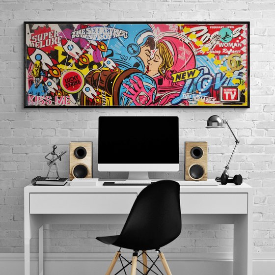 Secret Romance 160cm x 60cm Textured Urban Pop Art