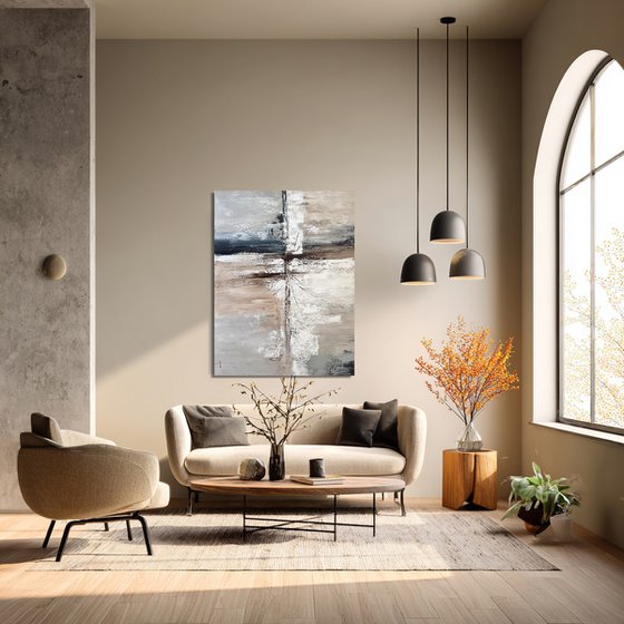 Lines Through Stone in Soft Neutrals