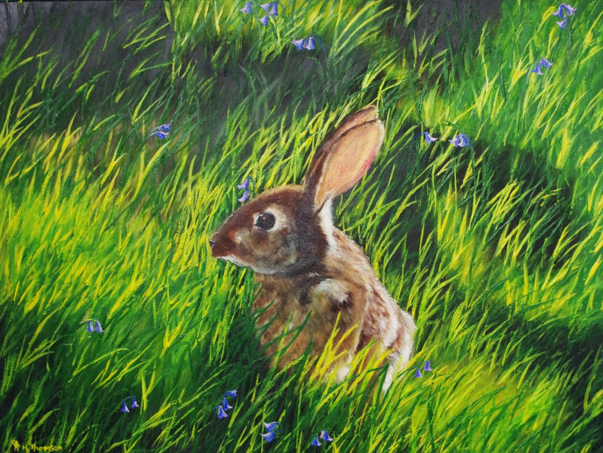 Impressionistic Animal Oil Painting By Hazel Thomson, 24 X 18, Translucent Spring Light, Original Artwork