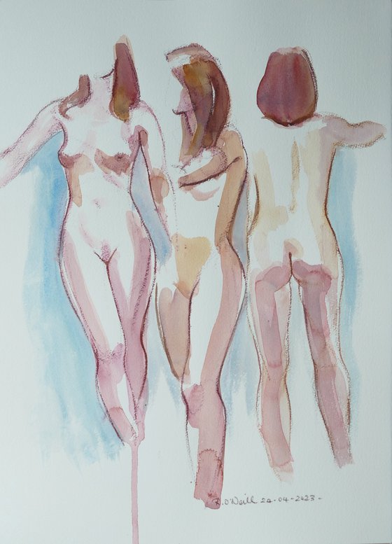 Standing female nude 3 poses