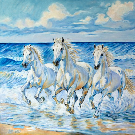 THREE WHITE HORSES