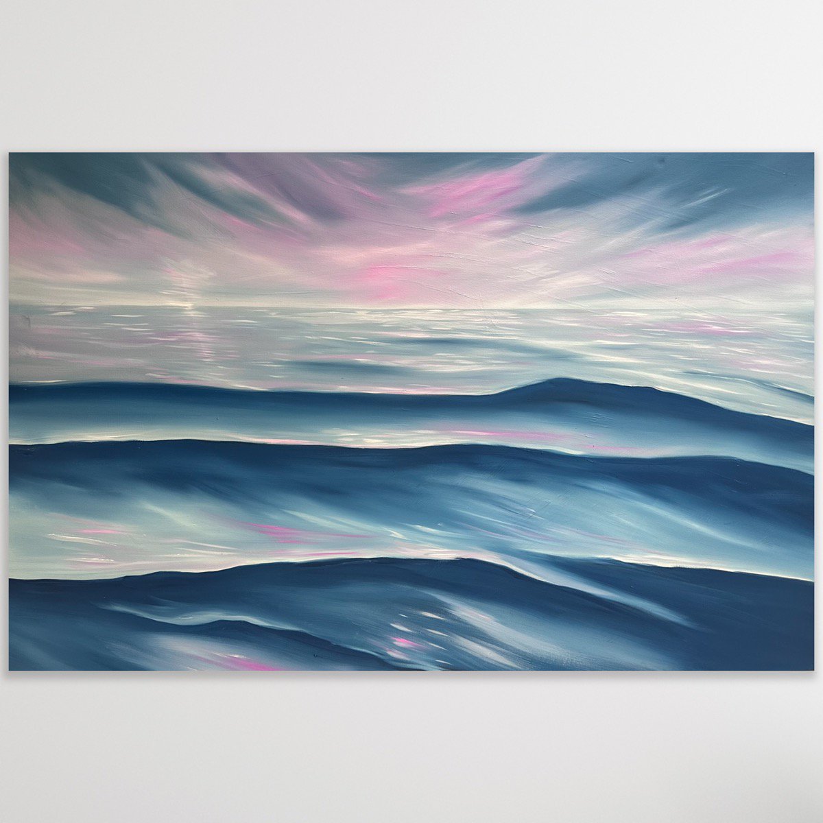 Surrealistic Landscape Oil Painting By Alanah Jarvis, 59 X 40, Ocean