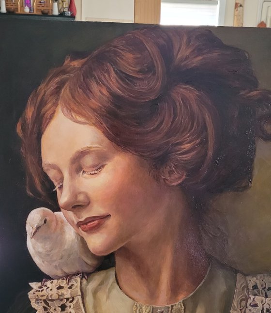 Woman and Pigeon