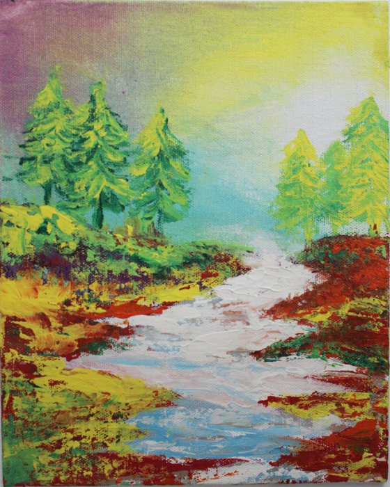 Do(ubt)- Non-dorminant hand - Impressionistic Landscape Painting - mini painting