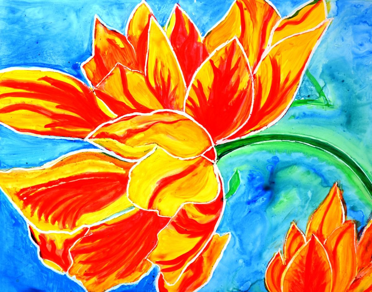 Tulips vibrant and cheerful from the seriesFlower Power by Manjiri Kanvinde